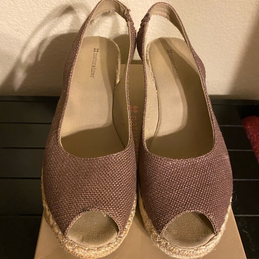 Naturalizer Savina Brown Linen Espadrilles